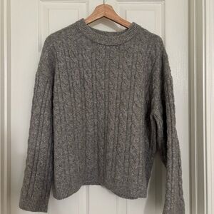 Gray Cable Knit Sweater